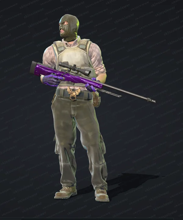 A T agent in Sport Gloves | Pandora's Box holding the AWP | Lightning Strike in 3D