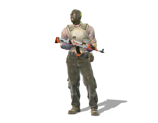 A CS2 agent holding an AK-47, in the loadout builder